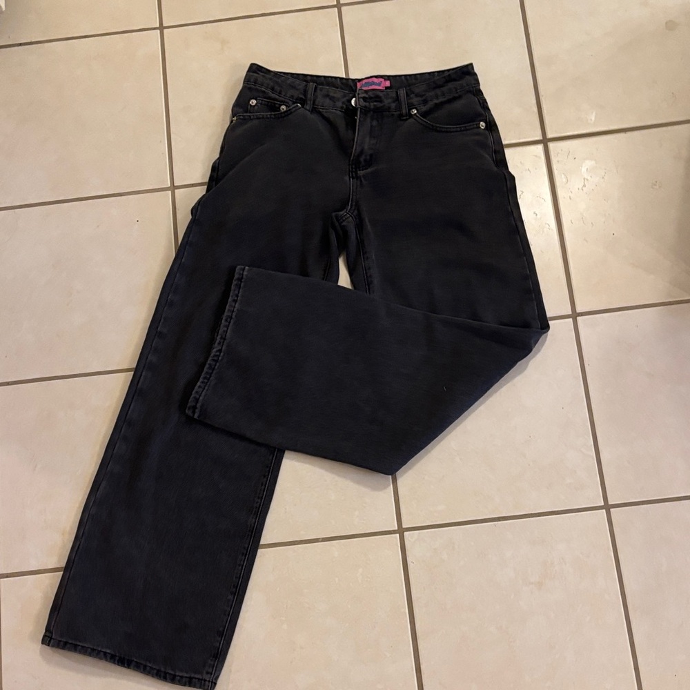 Edikted Black Wide Leg Jeans